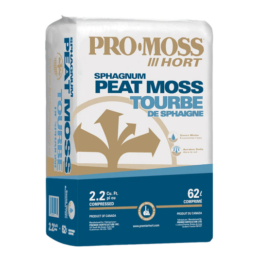 PRO-MOSS SPHAGNUM PEAT MOSS 2.2 CU.FT. | 62L Compressed [50/SKID]