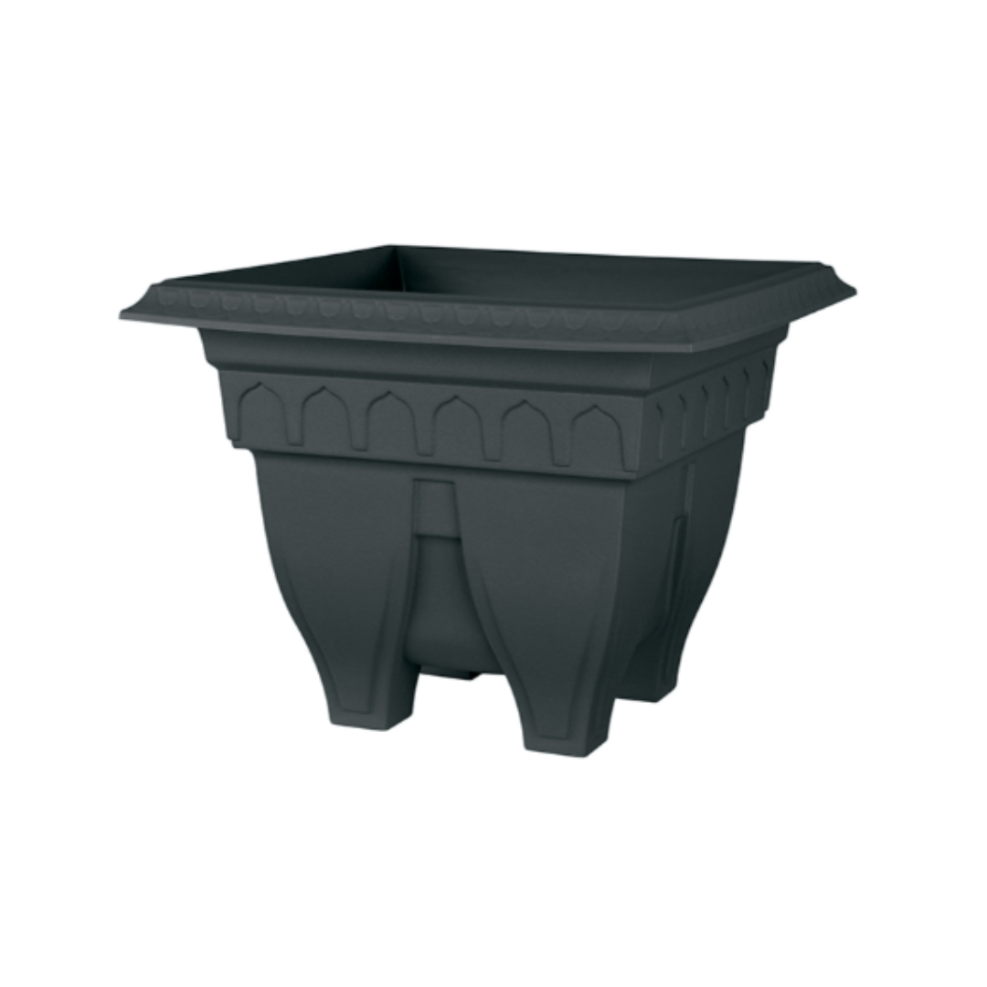 DCN Plastics Azura classic design square patio planter 15" [6/Case]