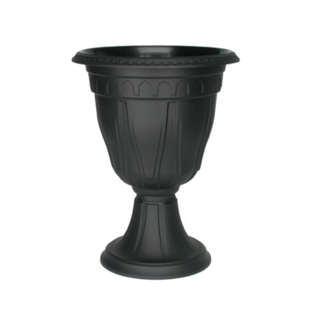 DCN PLASTICS AZURA CLASSIC DESIGN URN PLANTER 15" | BLACK [6/Case]
