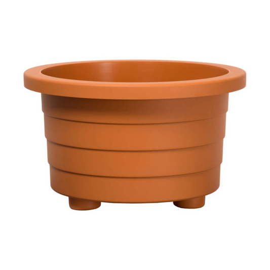 DCN PLASTICS AZURA CLASSIC DESIGN CIRCLE PATIO PLANTER WITH THICK WALLS 18" | CLAY [6/Case]