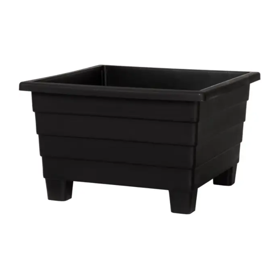 DCN PLASTICS AZURA CLASSIC DESIGN SQUARE PATIO PLANTER WITH THICK WALLS 15" | BLACK [6/Case]