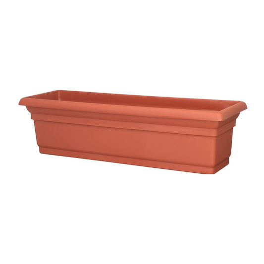 DCN PLASTICS DISTINCTION WINDOW BOX PLANTER 30" | CLAY [6/Case]