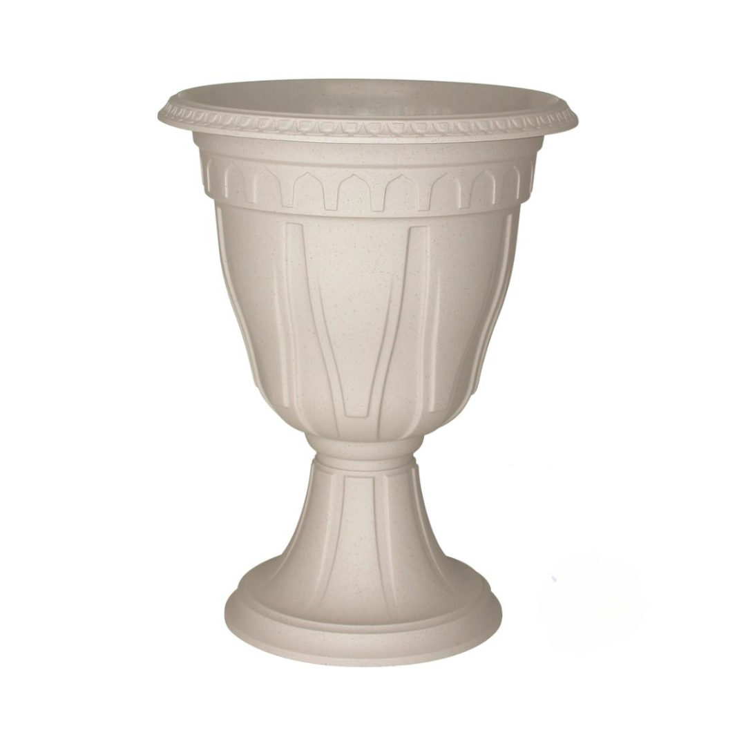 DCN PLASTICS AZURA CLASSIC DESIGN URN PLANTER 15" | GRANITE [6/Case]