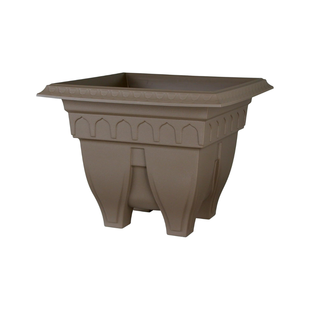 DCN Plastics Azura classic design square patio planter 15" [6/Case]